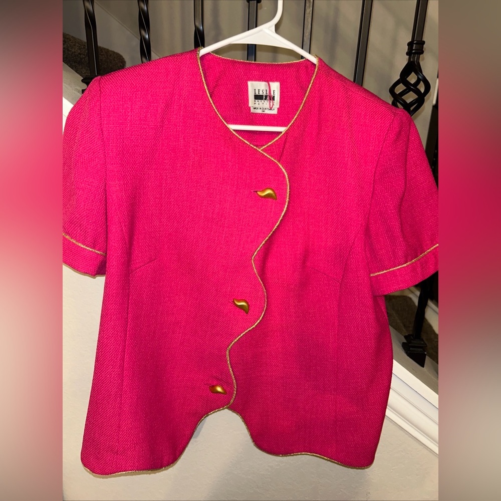 Leslie Fay Vintage Pink Blazer Size 14P